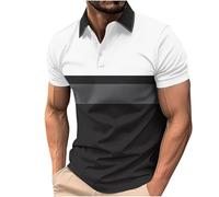 Mens Polo Shirts Short Sleeve Breathable Golf Polo Collar Buttoned Mens Tops Gym Sport T Shirts Work Tee