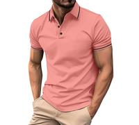 Mens Polo Shirts Short Sleeve Classic Basic Casual Summer Button Down Tshirt Breathable Lightweight Stylish Shirt Big and Tall Regular Fit Collared Workout Golf Tees T Shirt T-Shirt