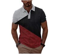 Mens Polo Shirts Short Sleeve Color Block Lapel Collar Button Pullover Tops Moisture Wicking Regular Fit Golf T-Shirts Breathable Summer Blouses Smart Shirt Tees Casual Work Sports Athletic Outdoor