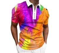 Mens Polo Shirts Short Sleeve Dry Fit Lightweight Golf Casual Collared Tops Breathable Moisture Wicking Work Shirts Gym T Shirt Men Mens tee Shirts Packs Mens Running Clothes Tees (Orange, XL)
