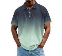 Men's Polo Shirts Short Sleeve Gradient Colors Distressed Washed Cotton T-Shirts Button Casual Summer Trendy Tee Tops Lapel Button Down T-Shirt Heavyweight Vintage Acid Wash Clothes Purple