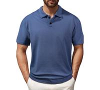 Mens Polo Shirts Short Sleeve Summer Button-Down Knit Men's Polo T-Shirts Classic Stretch Golf Shirt Wicking Breathable Running Training Sports Round Neck Short Sleeve Summer Tops T-Shirt