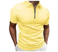 Mens Polo Shirts Short Sleeve, Zip Up Polo Shirts Mens Summer Button Plaid Short Sleeve Tops Lightweight T Shirt Smart Casual Mens Golf Polo Shirts 1/4 Zip Slim Fit Polo T Shirt Summer T Shirts