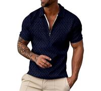 Men's Polo Shirts Solid Color Short Sleeve Quarter Zip Pullover Casual Slim Fit Top Black Blue Grey Navy White Sky Blue Hot Pink Orange Pink Green Khaki Purple L XXL 3XL 4XL 5XL M S XL XS 6XL