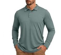 Men's Polo Shirts UPF 50+ Sun Protection Lapel Collar UV Rash Guards Long Sleeve Pullover Tops Casual Summer Henley Shirt Lightweight Golf Shirts Quick Dry Fishing Swim T-Shirt Sports Beach Going Out