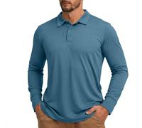 Men's Polo Shirts UPF 50+ Sun Protection Lapel Collar UV Rash Guards Long Sleeve Pullover Tops Casual Summer Henley Shirt Lightweight Golf Shirts Quick Dry Fishing Swim T-Shirt Sports Beach Going Out
