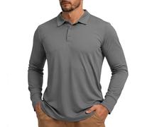 Men's Polo Shirts UPF 50+ Sun Protection Lapel Collar UV Rash Guards Long Sleeve Pullover Tops Casual Summer Henley Shirt Lightweight Golf Shirts Quick Dry Fishing Swim T-Shirt Sports Beach Going Out