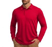 Men's Polo Shirts UPF 50+ Sun Protection Lapel Collar UV Rash Guards Long Sleeve Pullover Tops Casual Summer Henley Shirt Lightweight Golf Shirts Quick Dry Fishing Swim T-Shirt Sports Beach Going Out