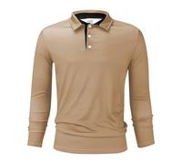 Men's Polo Short Sleeve Sports Shirts, Tennis Golf Basic T-Shirt, Quick-Drying, Long Sleeve, Casual Summer Shirt, Breathable, Athletic, Stretch, Sports Collar, Casual Cotton Shirts, coffee, 6XL