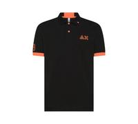 Men's Polo Sun68 Black A35122 Logo Fluo S/S Sun 68 PE25