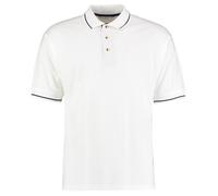 Mens Polo T Shirt Short Sleeve Contrast Striped Cotton Pique Casual Collared Top