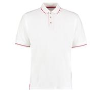 Mens Polo T Shirt Short Sleeve Contrast Striped Cotton Pique Casual Collared Top