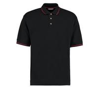Mens Polo T Shirt Short Sleeve Contrast Striped Cotton Pique Casual Collared Top