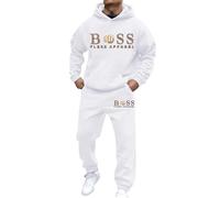 Men's Polo Track Suit Sets Sweatsuits for Men Sweat Track Suits 2 Piece Lightweight Casual Athletic Sports Jogging Sets Track Suit Lapel Activewear Sweatsuits Christmas(White,XL)