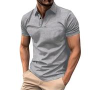 Mens Polo UK Formal Polos Multipack European Pure Color and Versatile Loose Collar Button Open Collar Ribbed Short Sleeved Shirt White Tee Shirts for Men Adult Long Sleeve Smart Casual for Summer