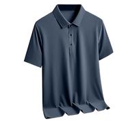 Mens Polos Shirts Ice Silk Short Sleeve Polos Shirt Casual Smart Business Work Shirts Turndown Collar Button Down Blouse Sports T-Shirts Regular Fit Gym Tennis Golf Tops Solid Basic Tee Shirt