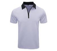 Mens Polos Shirts Short Sleeve Golf Polo Shirt 1/4 Zipper Casual Work Polo T-Shirts Workwear Summer Tee Tops Regular Fit Turn-Down Collar Shirts Contrasting Colors Golf Tennis T-Shirt Activewear Tops