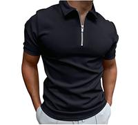 Mens Polos Shirts Short Sleeve UK Clearance Quarter Zip Golf Polos Shirts Slim Fit Contrasting Colors Tennis T-Shirt Breathable Summer Casual Tee Tops Turn-Down Collar Pullover