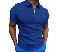 Mens Polos Shirts Short Sleeve UK Clearance Quarter Zip Golf Polos Shirts Slim Fit Contrasting Colors Tennis T-Shirt Breathable Summer Casual Tee Tops Turn-Down Collar Pullover
