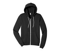 Mens Poly-Cotton Fleece Full-Zip Hoodie (BC3739) -DTG Black -XL