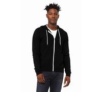 Mens Poly-Cotton Fleece Full-Zip Hoodie (BC3739) -DTG Black -XS
