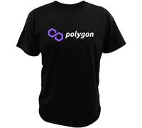 Men's Polygon Matic Cryptocurrency Blockchain Crypto Token Clothing Soft Cotton Casual Black T-Shirts Black M