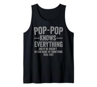 Mens Pop-Pop Knows Everything Funny Humor Tank Top