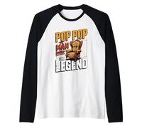 Mens Pop Pop The Man Behind The Legend Grandfather Raglan Baseball Tee
