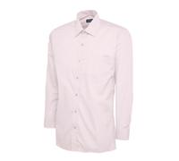 Mens Poplin Long Sleeve Shirt Formal Office Casual Workwear Smart Plain Top