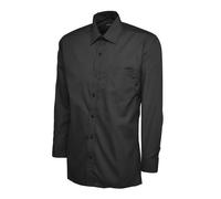 Poplin Full Sleeve Shirt - Long Sleeve Uneek Clothing Black 19.5 in
