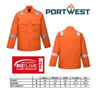 Mens Portwest Bizweld Jacket Safety Protection Heat Flame Resistant Work Coat