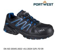 Mens PORTWEST Composite Toe Cap Safety Leather Trainer Shoes Black Boots S1PL Sz