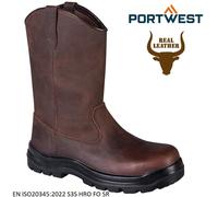 Mens PORTWEST Compositelite Indiana Leather Rigger Boot S3 Brown Safety Toe Size