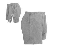 Mens Post Surgery Tearaway Shorts Underwear Full Side Open Tear Away Boxers Short Pants Elderly Easy-on Medical Wear Nursing Clothing Surgery Recovery Trousers for Fracture Paralysis Bedridden Grey