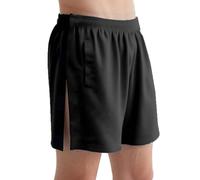 Mens Post Surgery Tearaway Shorts Underwear Full Side Open Tear Away Boxers Short Pants Elderly Easy-on Medical Wear Nursing Clothing Surgery Recovery Trousers for Fracture Bedridden S-XXL Black
