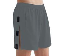 Mens Post Surgery Tearaway Shorts Underwear Full Side Open Tear Away Boxers Short Pants Elderly Easy-on Medical Wear Nursing Clothing Surgery Recovery Trousers for Fracture Bedridden S-XXL Dark Gray