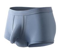Mens Pouch Boxer Brief with Elephant Nose Soft Naughty Jockstrap Bulge Enhancer Elephant Trunk Underwear Boxer Briefs Breathable Workout Exotic Athletic Sexy Sports Men's Ball Pouch Light Blue