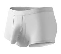 Mens Pouch Boxer Brief with Elephant Nose Soft Naughty Jockstrap Bulge Enhancer Elephant Trunk Underwear Boxer Briefs Breathable Workout Exotic Athletic Sexy Sports Men's Ball Pouch White