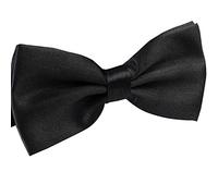 Men's Pre Tied Bow Ties for Wedding Party Fancy Plain Adjustable Bowties Necktie (Black)