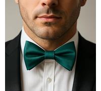Mens Pre-Tied Bowtie 4.7''x2.5'' Green Satin Bow Tie + Gift Box