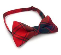 Mens Pre-Tied Easy Wear Tartan Tux Bow Tie, Formal Neck Bowtie for Party, Wedding, Dinner (Robertson Red)