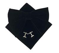 Mens Pre-Tied Oversized Bow Tie Tuxedo Velvet Bowtie Cufflinks Hankie Combo Sets, Black, One size