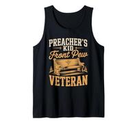 Mens Preachers Kid Front Pew Veteran Christian Tank Top