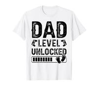 Mens Pregnancy Announcement Dad Level Unlocked Future Daddy T-Shirt