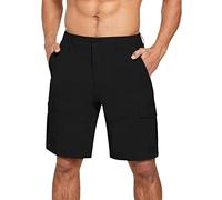 Men's Premium Chino Dress Shorts Pleated Front & Button Waist Lightweight Golf Workwear for Summer Beach Vacations & Smart Casual Outfits Black & Navy, Grey and Khaki S-5XL