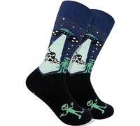 Men's Premium Comfort Alien, UFO and Cow socks, Alien, 7-13