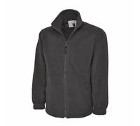 Uneek Men's Full Zip Micro Fleece Jacket UC601 - 380GSM Anti-Pill Heavyweight Charcoal M