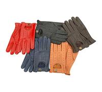 Mens Premium Motorbike Motorcycle Fashion Unlined Soft Leather Winter Prime Driving Gloves 7012 (Brown, XL)