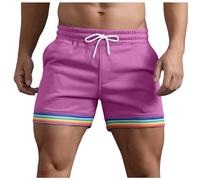 Men's Pride Month Lace-Up Beach Shorts Rainbow Lounge Boardshorts Mens Gay Shorts Gym Sweat Pride Accessories Clothing LGBTQ for LGBT Party Parades, Carnivals, Festival Decorations and Celebrations