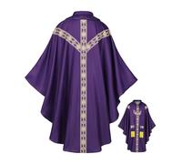 Men's Priest Dress with Catholic Chasuble for Priest with Ribbon | Father Cape for Cosplay Ceremony and Scene | For Prayer Men Church Wedding Events Photo Holiday Masch